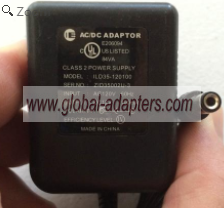 NEW 12V 100mA ILD35-120100 ZID35002U-3 AC Adapter - Click Image to Close
