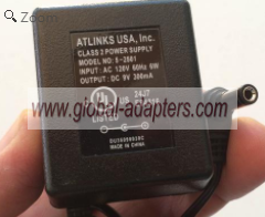 NEW 9V 300mA Atlinks 5-2501 Power Supply Adapter Charger
