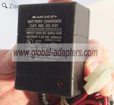 New 7.2V 400mA Archer 23-231 AC Adapter Battery Charger
