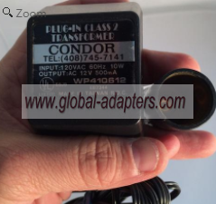 NEW 12V 500mA CONDOR WP410612 AC Adapter Charger - Click Image to Close