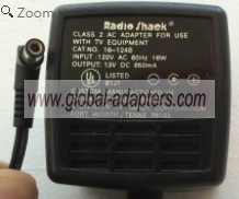 NEW 13V 850mA RadioShack Cat.No 16-124B AC Adapter - Click Image to Close