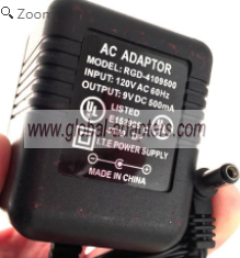 NEW 9V 500mA RGD-4109500 AC Power Supply Adapter - Click Image to Close