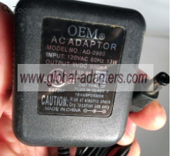 NEW 9V 800mA AD-0980 Power Supply AC Adapter