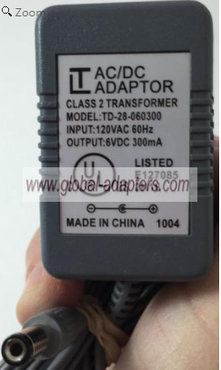 NEW 6V 300mA LT TD-28-060300 DC Power Supply Adapter - Click Image to Close