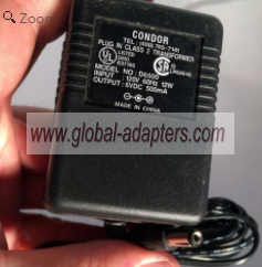 NEW 6V 500mA Condor D6500 Power Supply Adapter Charger
