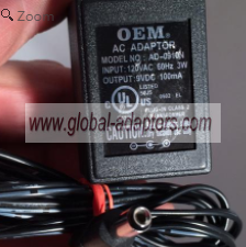 NEW 9V 100mA AD-0910N Power Supply AC Adapter