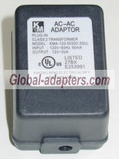 KM KMA-120-00300-35UL (With Cord) AC Adapter 12V 3VA for IKEA Glansa 19972