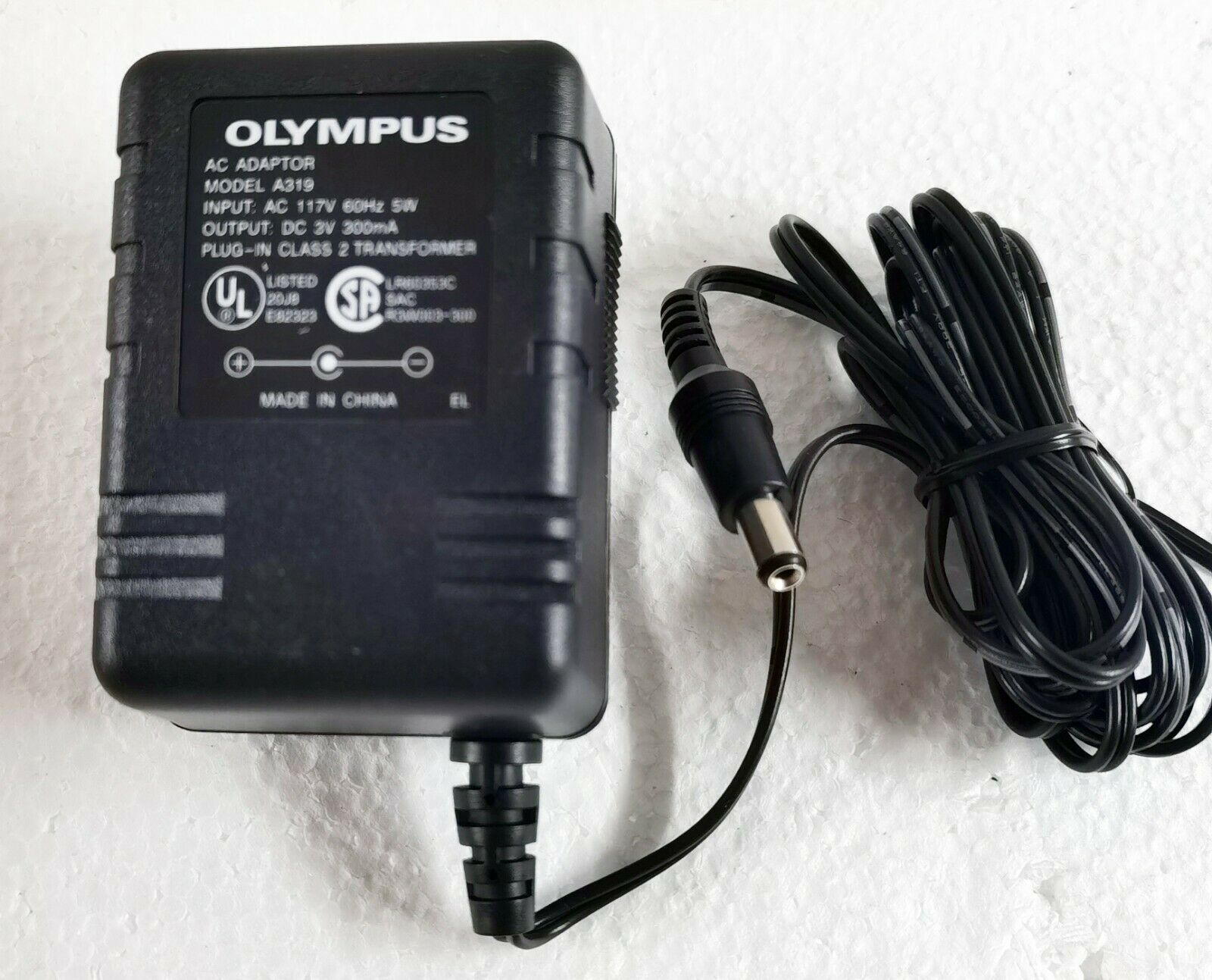 Genuine Olympus Pearlcorder AC Adapter 3V 300mA P/N A319 Type: AC/AC Adapter Output Voltage: 3