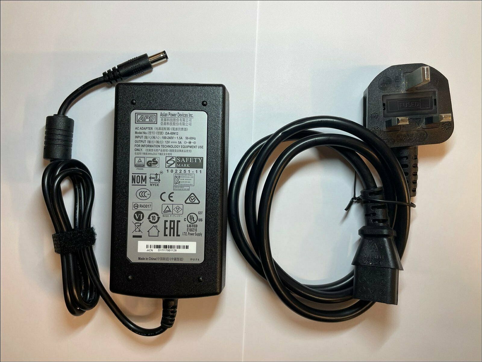 Polaroid FLM-1507 12V 5A Mains UK Power Supply Adaptor AC-DC Quality Charger Type: Power Adapter