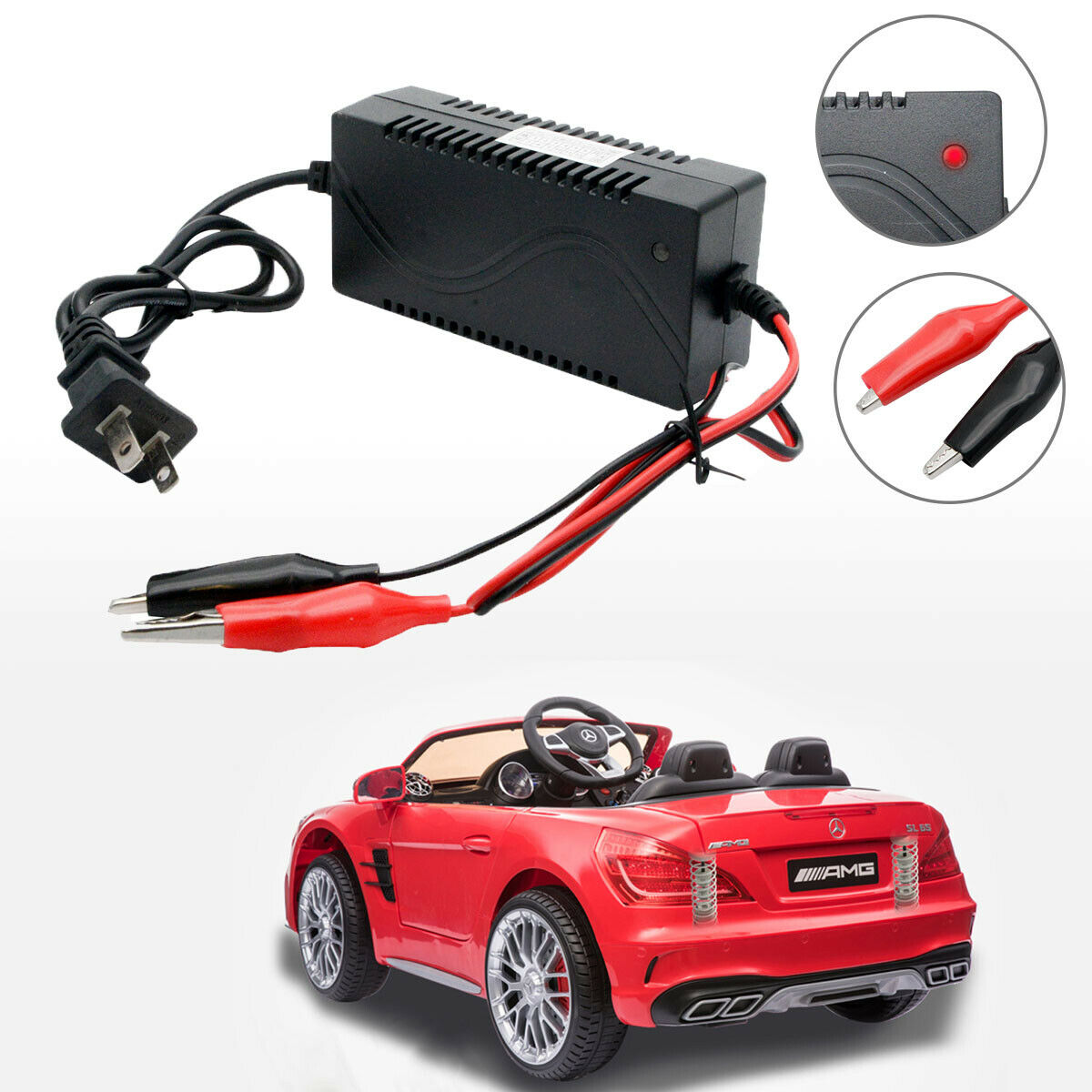 Portable 12V 1A Smart Lead Acid Battery Charger For Toy Car Motorbike Quad Bike Item specifics Cond - Click Image to Close
