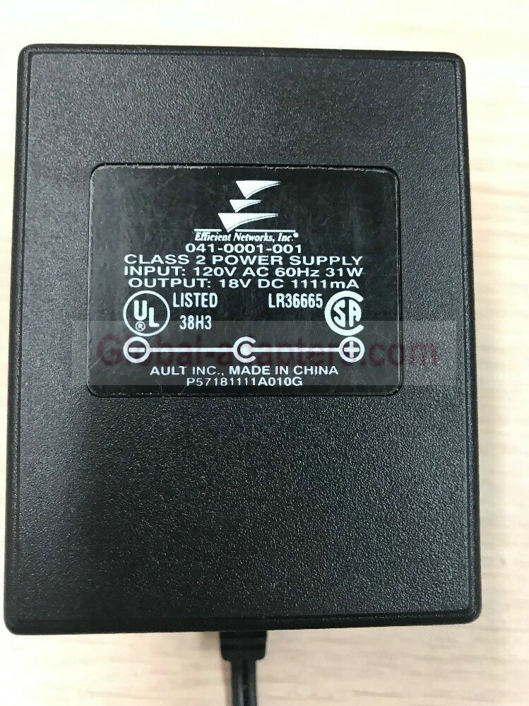 NEW 18V 1111mA Efficient Networks 041-0001-001 AC Adapter