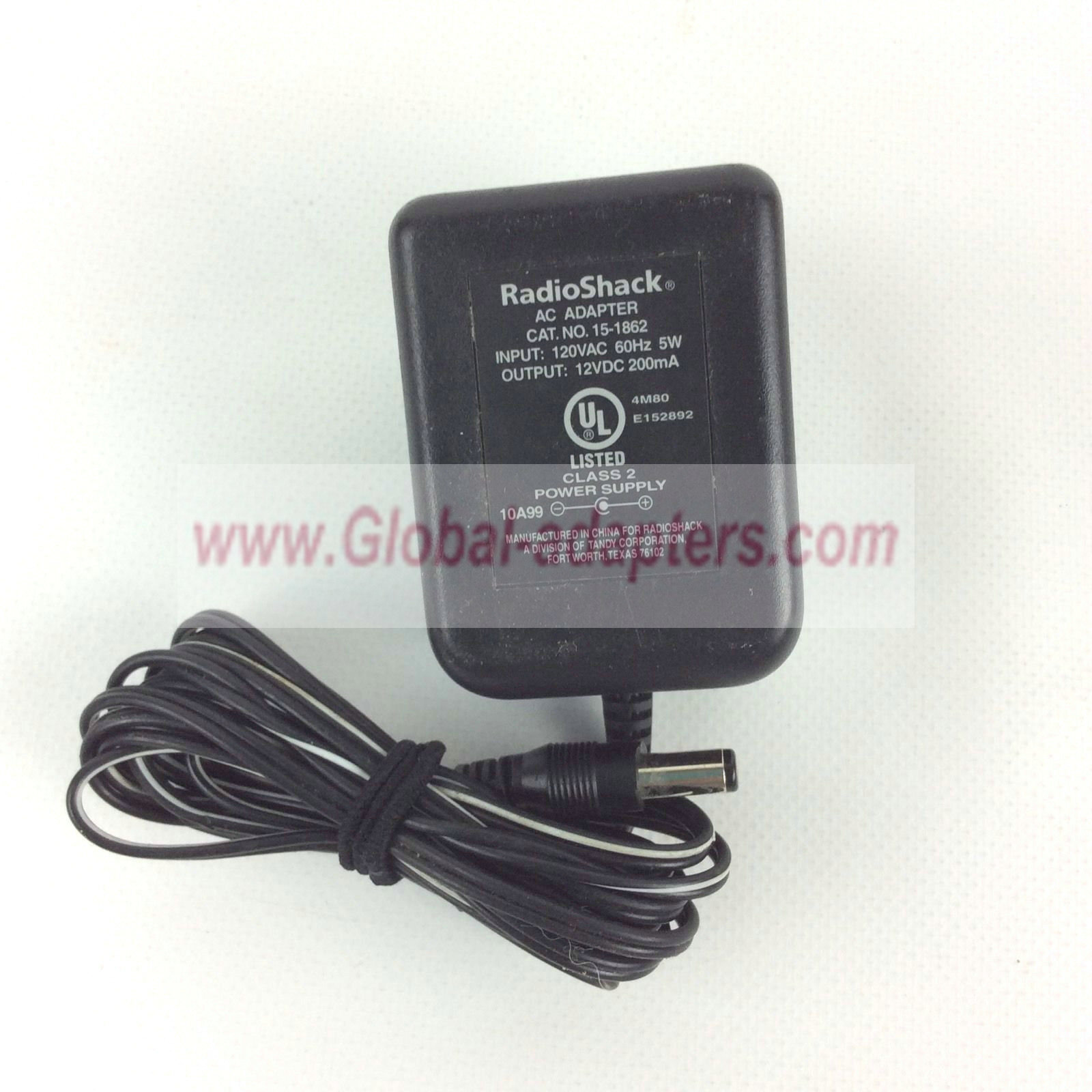 New 12V 200mA Radio Shack 15-1862 Class 2 Power Supply AC Adapter Charger