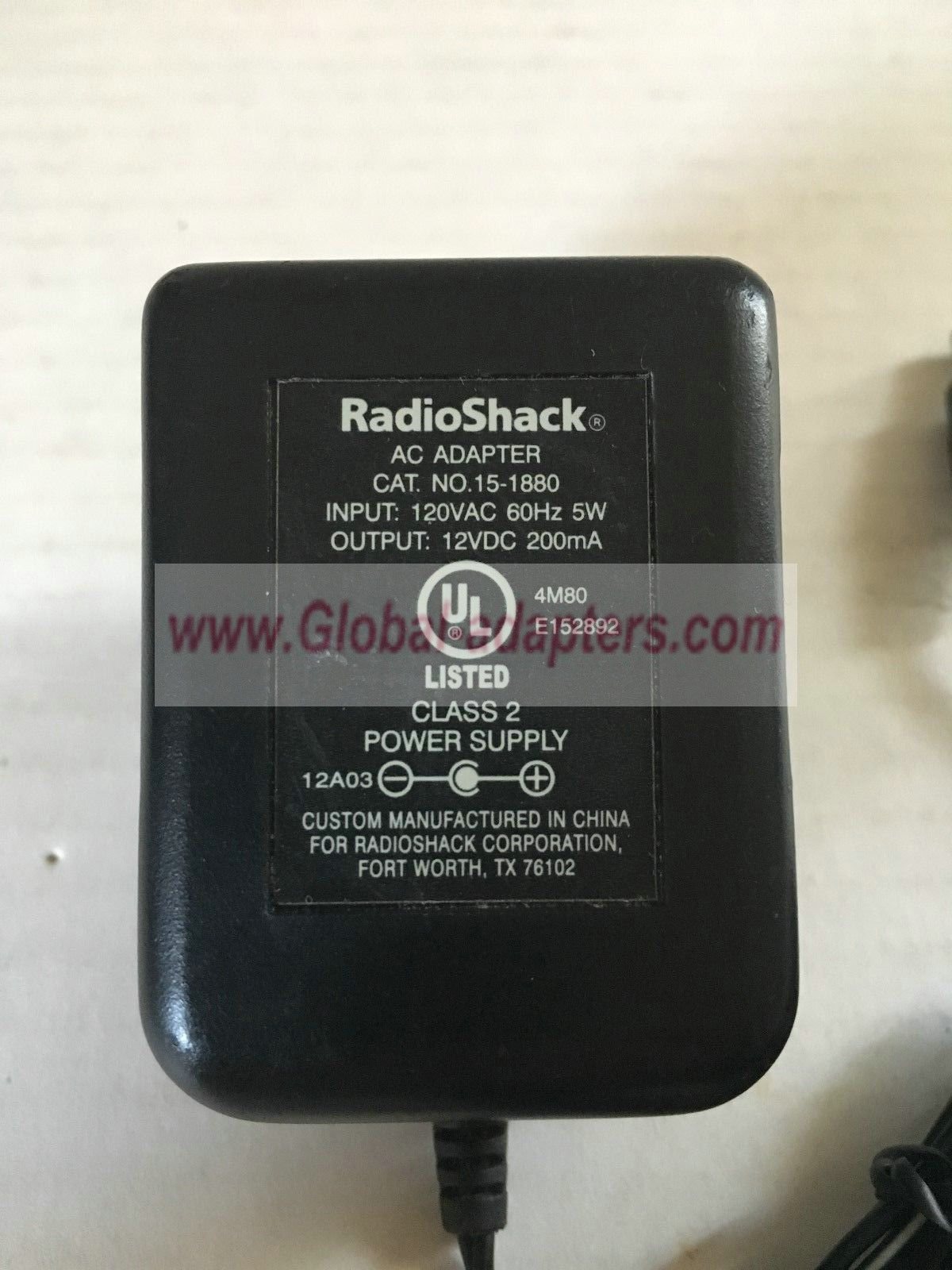 NEW 12V 200mA RadioShack 15-1880 AC Adapter - Click Image to Close