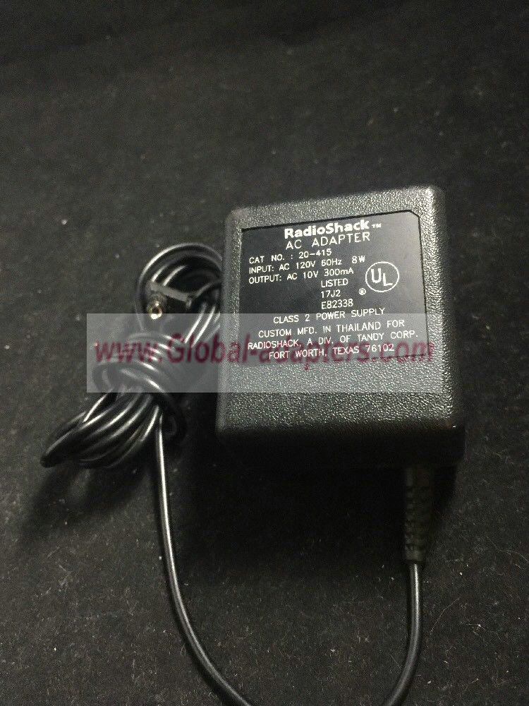 NEW 10V 300mA RadioShack 20-415 AC Adapter