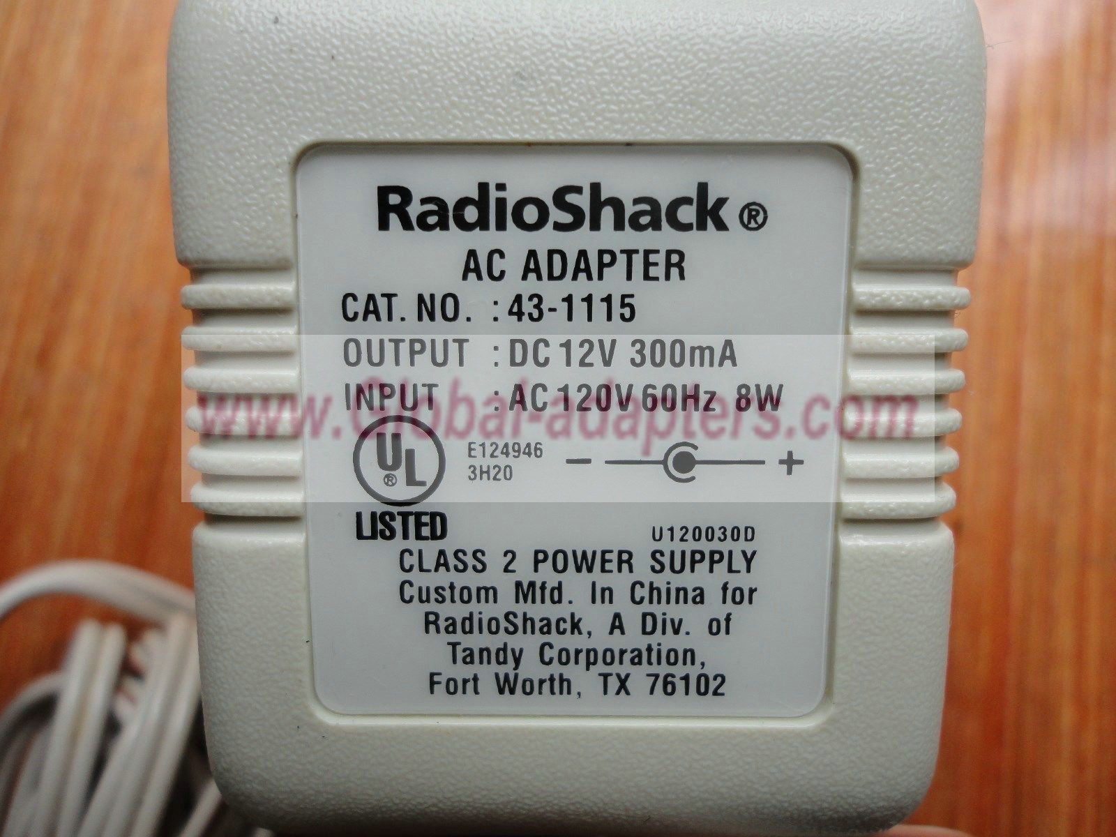 New 12V 300mA Radio Shack 43-1115 Class 2 Power Supply AC Adapter Charger