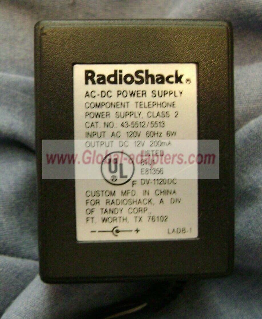 NEW 12V 200mA Radio Shack 43-5512/5513 Power Supply AC Adapter