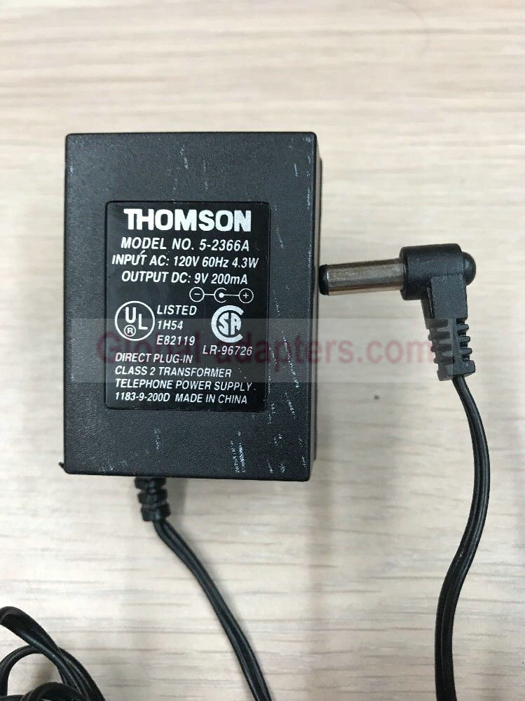NEW 9V 200mA Thomson 5-2366A AC Adapter