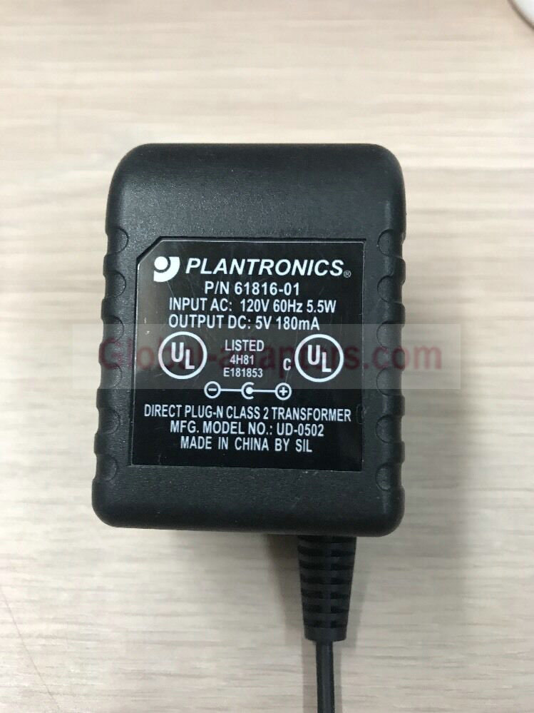 NEW 5V 180mA Plantronics 61816-01 UD-0502 Ac Adapter