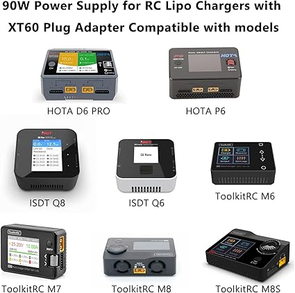 19V 90W XT60 Power Supply RC LiPo Battery Charger Balance Charger AC/DC Power Adapter with XT60 Pl