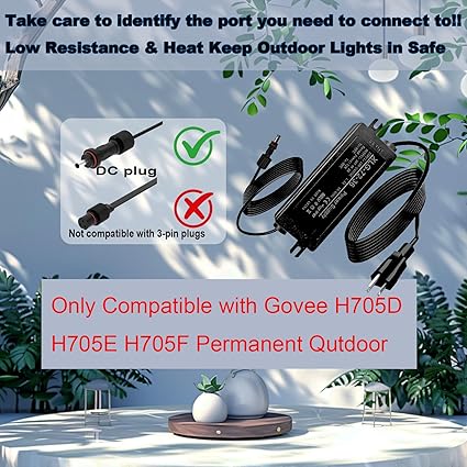 for Govee Waterproof Power Adapter 36V for Govee Permanent Outdoor Light Series H705D/H705E/H705F (