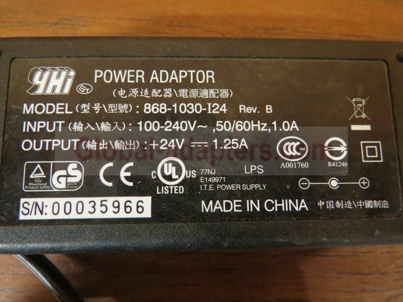 NEW 24V 1.25A YHi 868-1030-I24 AC Power Adapter