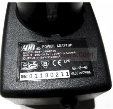 New 12V 1.25A YHI 898-1015-E12S Ac Adapter - Click Image to Close