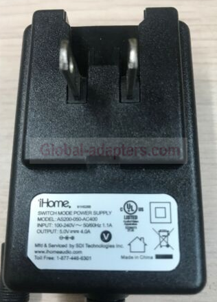 NEW 5V 4A iHome AS200-050-AC400 AC Adapter