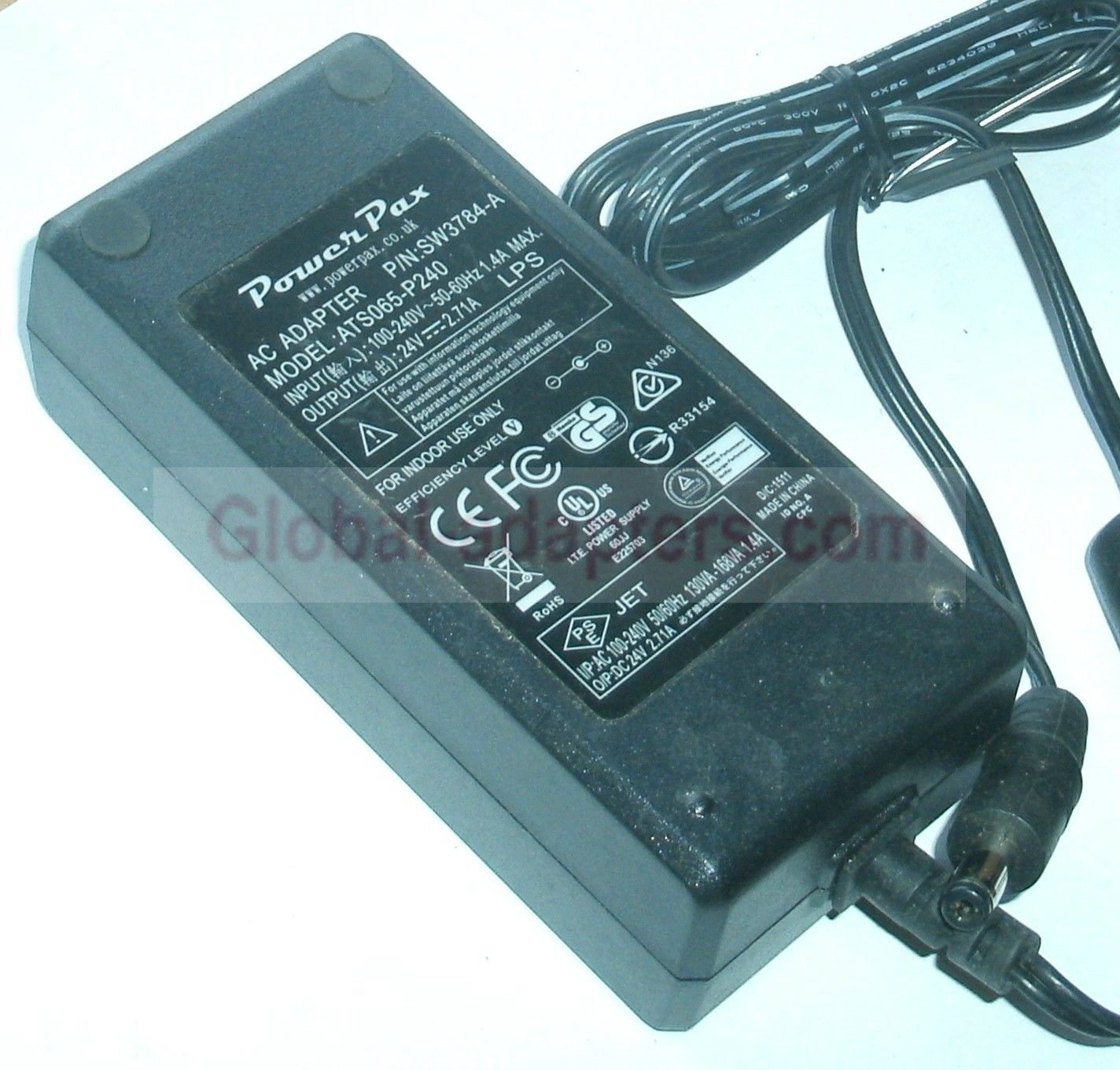 NEW 24V 2.71A POWER PAX ATS065-P240 SW3784-A AC ADAPTER