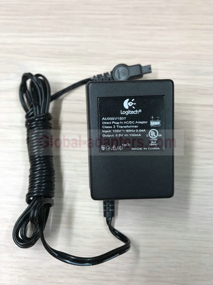 NEW 5.5V 150mA Logitech AU055V150T Direct Plug In AC/DC Adaptor
