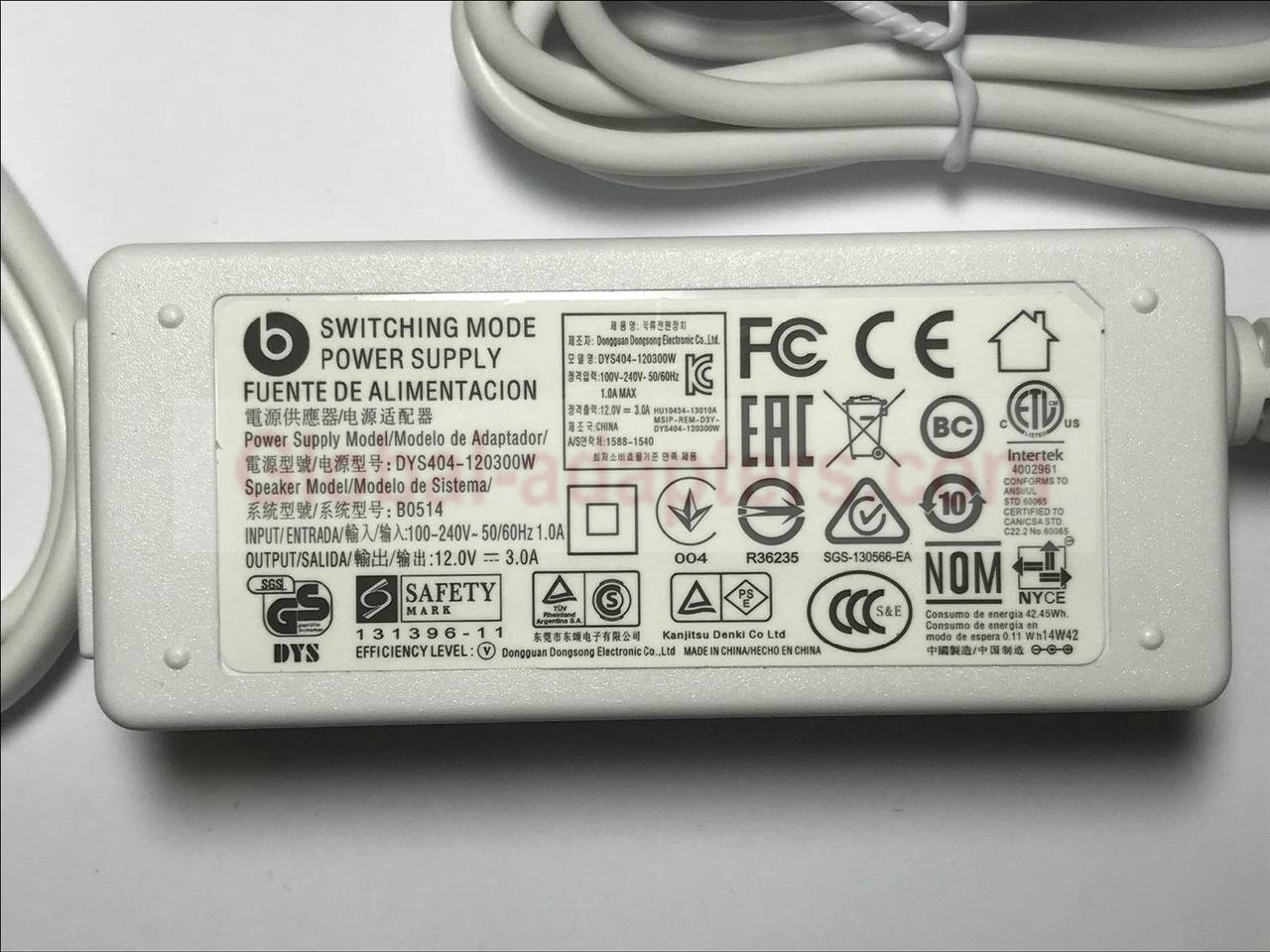 New 12V 3A DYS404-120300W SWITHING MODE Power Supply Ac Adapter - Click Image to Close