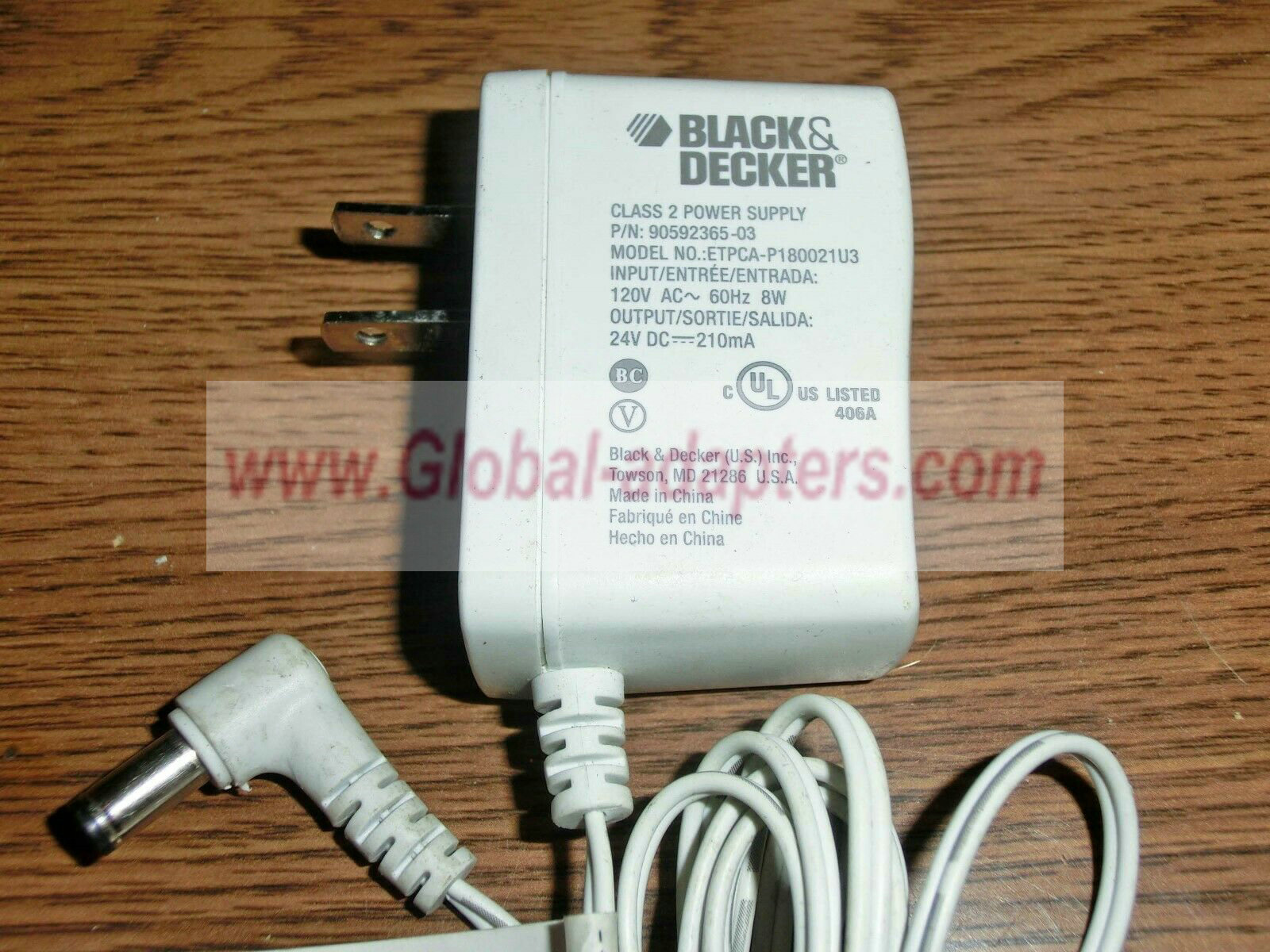 NEW 24V 210mA Black & Decker ETPCA-P180021U3 90592365 Ac Adapter - Click Image to Close