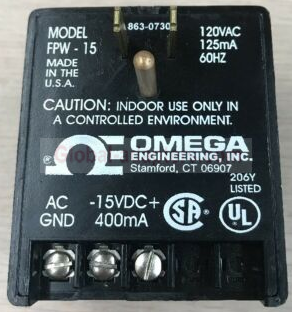 NEW 15V 400mA OMEGA ENGINEERING FPW-15 Ac Adapter