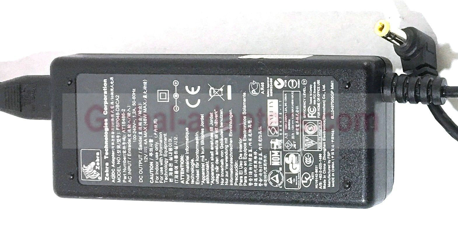 NEW 12V 4A Zebra FSP048-DBCA2 Laptop Charger Ac Adapter