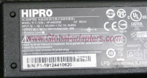 NEW 19V 3.42A HIPRO HP-0652R3B AC ADAPTER