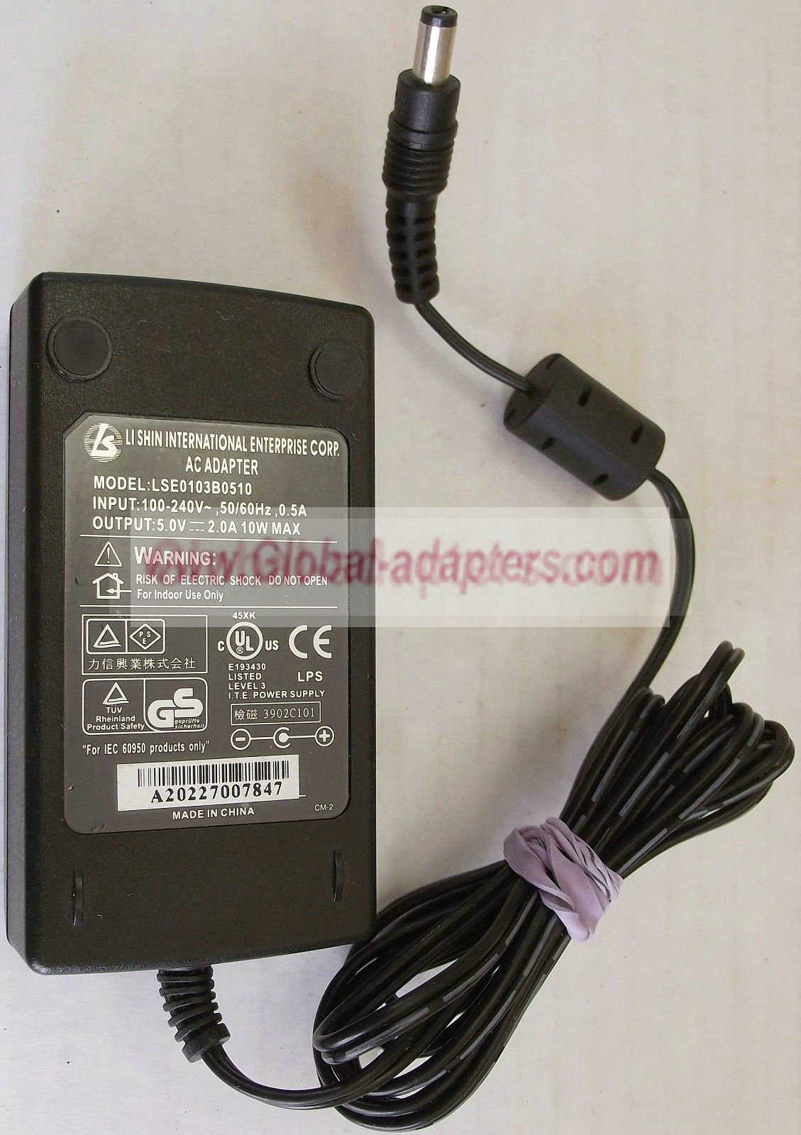 NEW 5V 2A Li Shin International Enterprise LSE0103B0510 AC Adapter - Click Image to Close