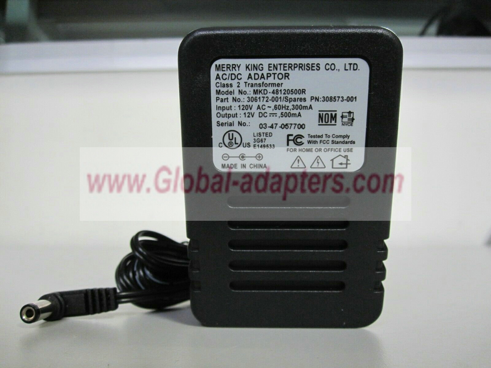 NEW 12V 500mA MERRY KING ENTERPRISES MKD-48120500R AC/DC ADAPTER - Click Image to Close