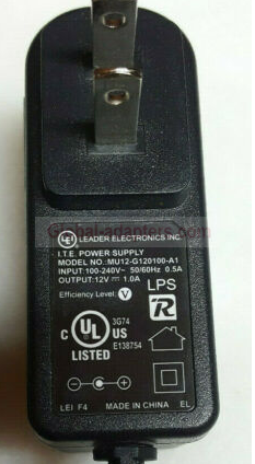 New 12V 1A Leader LEI MU12-G120100-A1 I.T.E AC/DC Power Supply Adapter