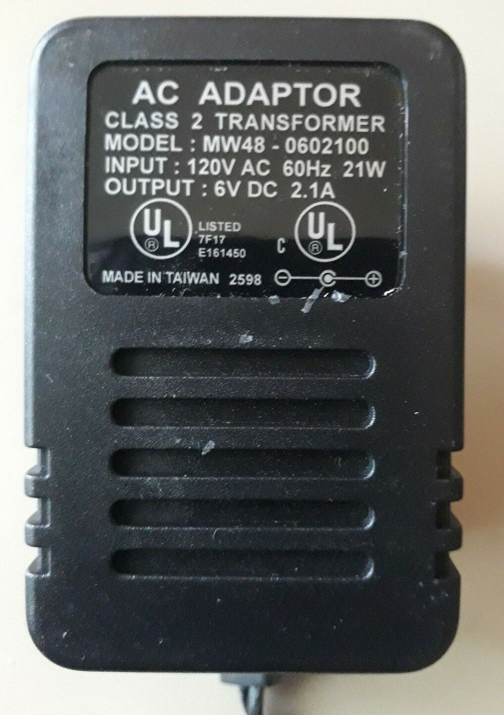 New 6V 2.1A MW48-0602100 Class 2 Transformer Ac Adapter