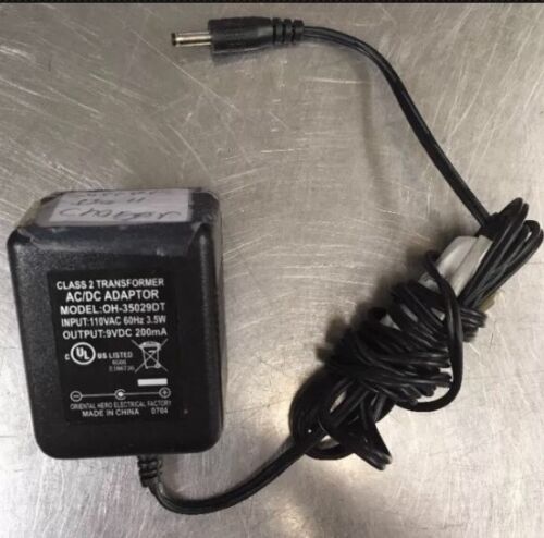 New 9V 200mA Hero OH-35029DT Class 2 Transformer Power Supply Ac Adapter