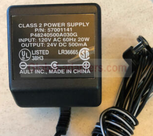 New 24V 500mA Ault Inc. P48240500A030G 57001141 AC Adapter