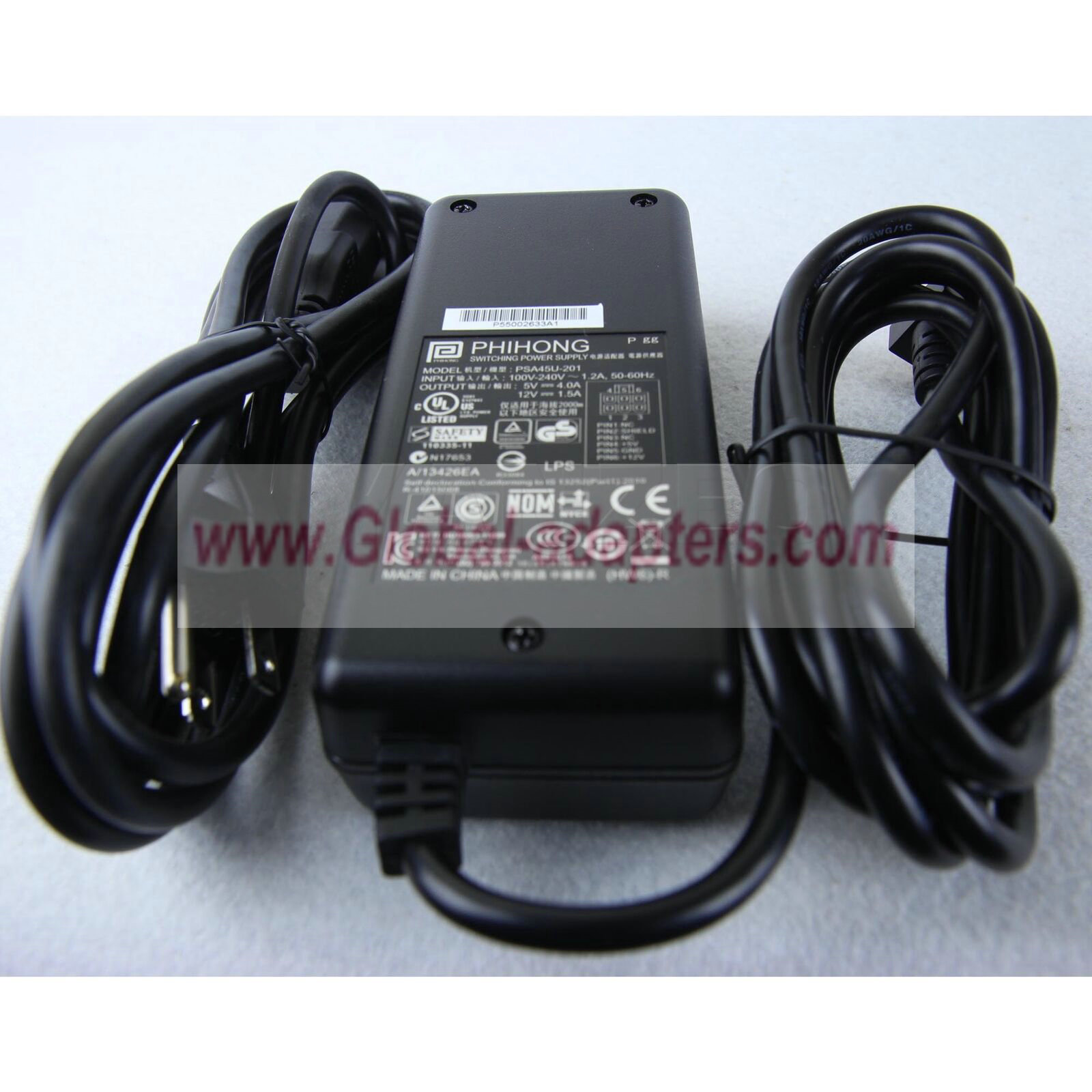 NEW 5V 4A 12V 1.5A PhiHong PSA45U-201 Switching AC Adapter - Click Image to Close