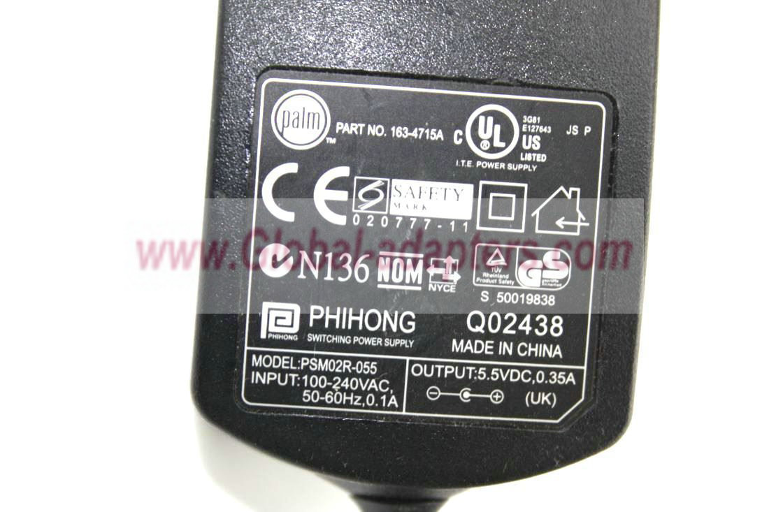 NEW 5.5V 0.35A PHIHONG Palm 163-4715A PSM02R-055 AC Adapter