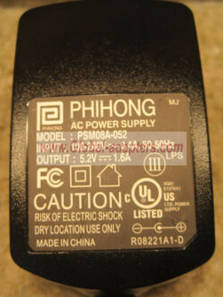 NEW 5.2V 1.6A PHIHONG PSM08A-052 AC Adapter