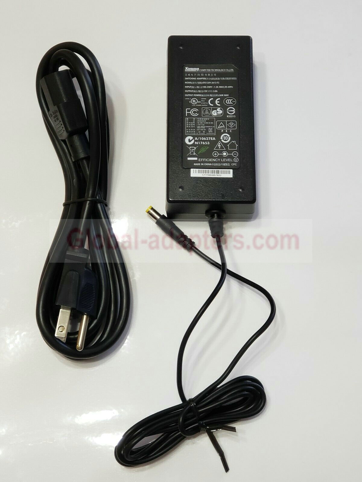 NEW 12V 3A Sunny SYS1359-3612-T3 Power Supply AC Adapter