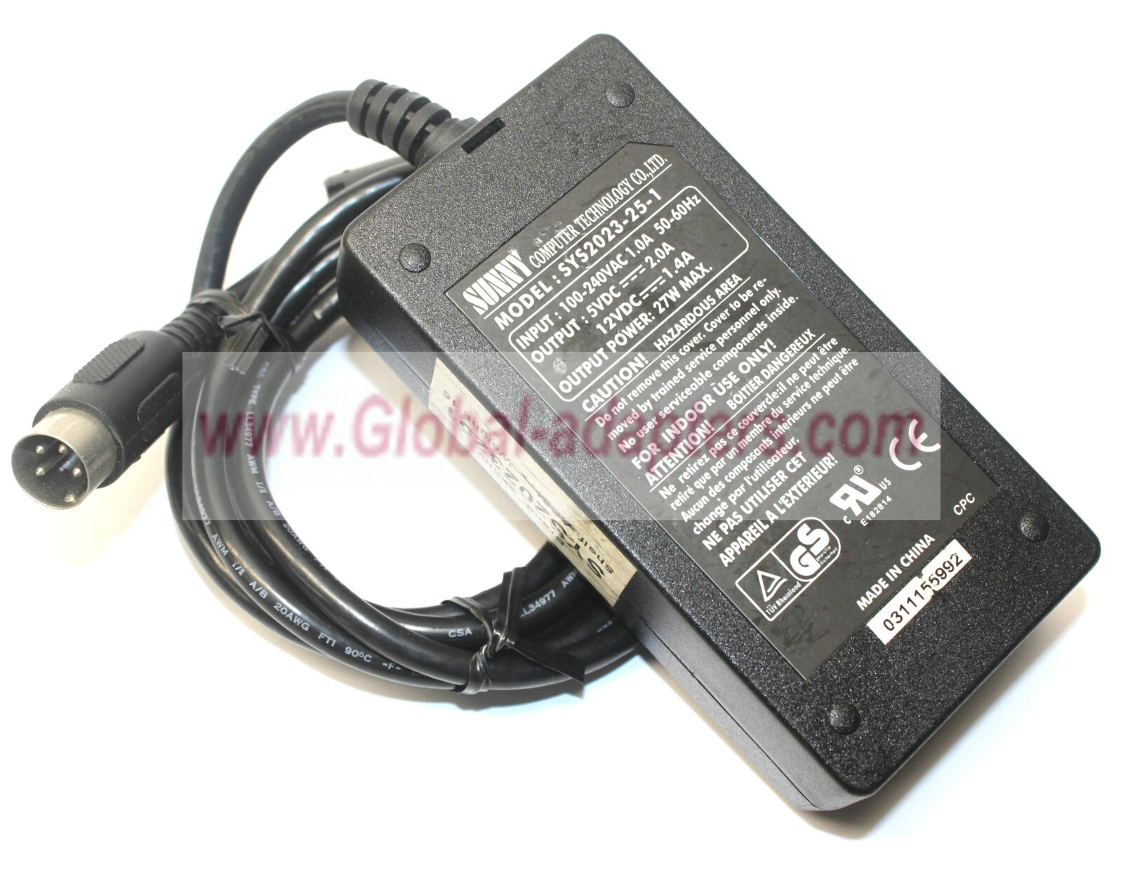 NEW 12V 1.4A Sunny Computers SYS2023-25-1 AC Adapter