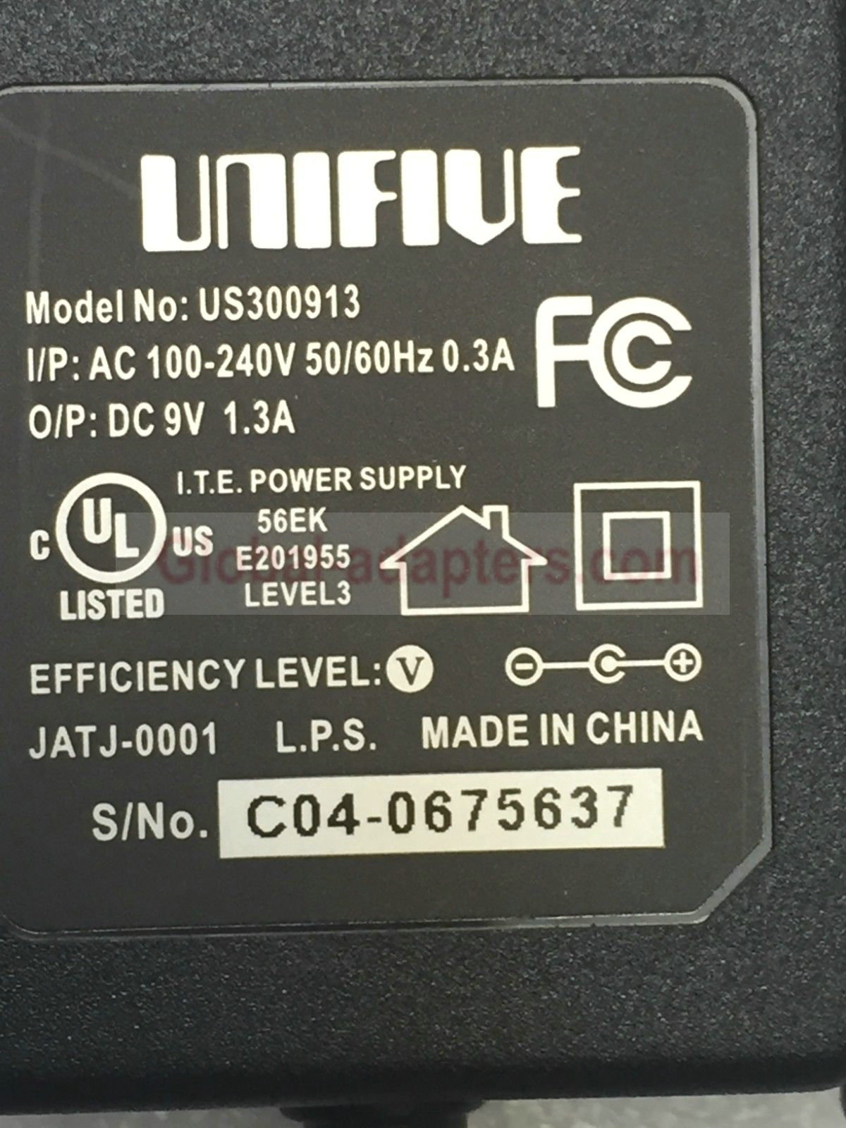 NEW 9V 1.3A ac adaptor for Unifive US300913 power supply