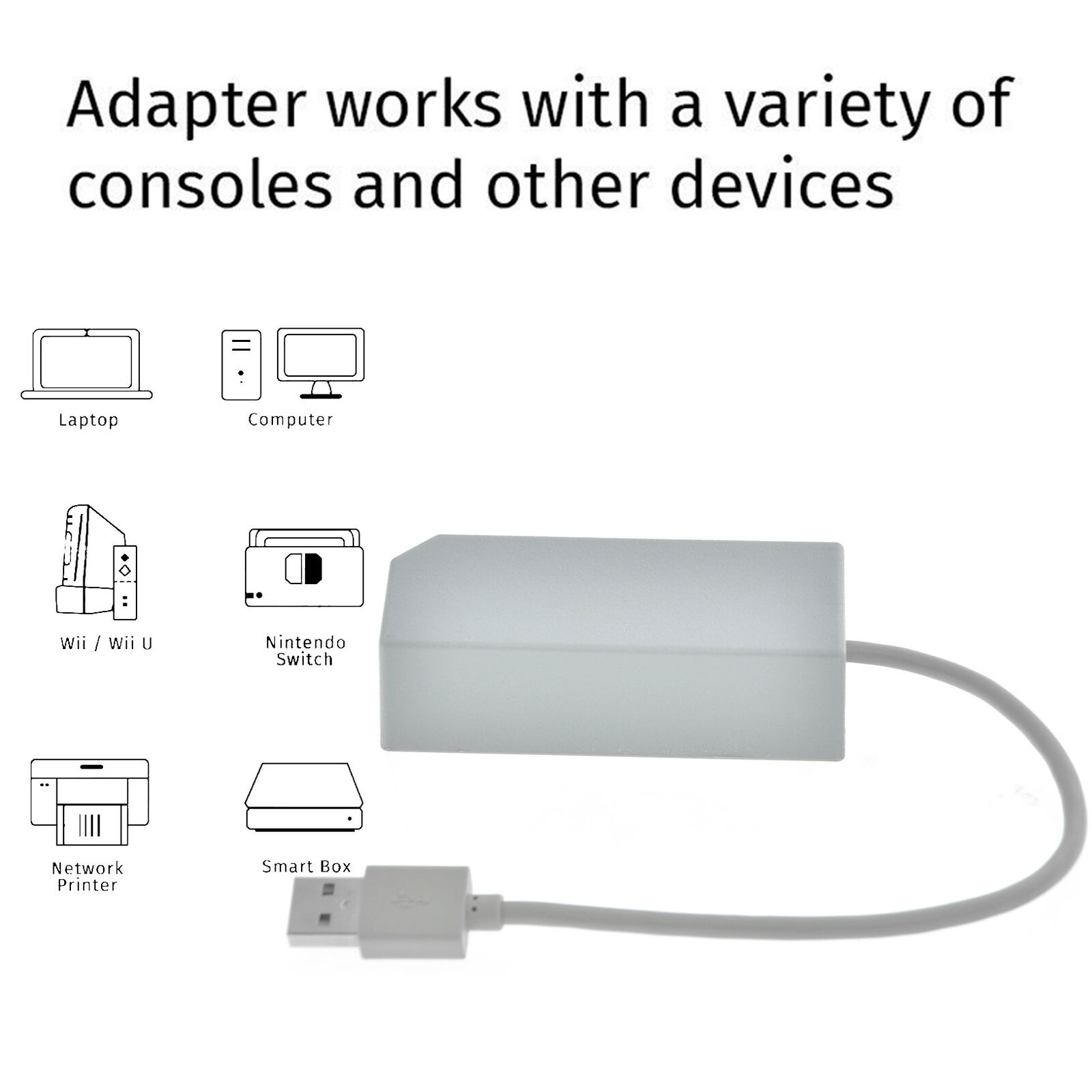 USB Internet Ethernet LAN Network Adapter Cable For Nintendo Switch /Wii / Wii U Brand: Unbranded