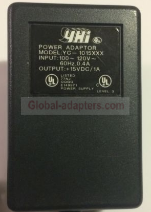 New 15V 1A YHI YC-1015XXX Transformer Power Supply Ac Adapter