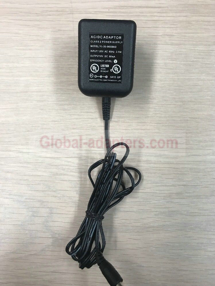 NEW 6V 80mA YL-35-060300D AC Power Supply Adapter - Click Image to Close