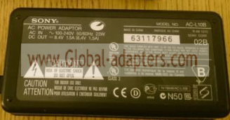 New Original 8.4V 1.5A Sony AC-L10B Handycam AC Adapter - Click Image to Close